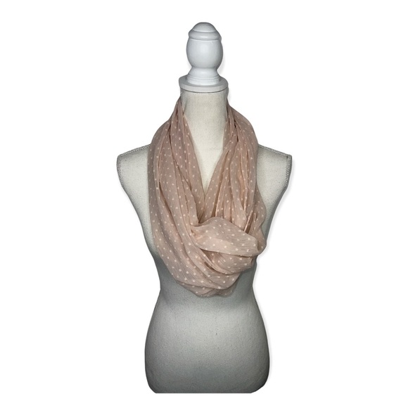CEJON Light Pink Infinity Scarf with Embroidered Dots - Picture 3 of 5